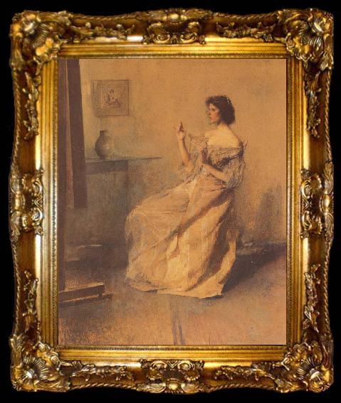 framed  Thomas Wilmer Dewing The Necklace, ta009-2